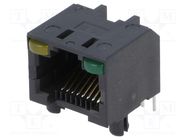 Connector: RJ45; socket; PIN: 8; Cat: 5; unshielded,with LED; THT Amphenol Communications Solutions