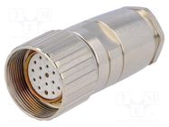 Connector: M23; plug; PIN: 19(3+16); female; soldering; for cable 