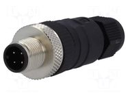 Connector: M12; plug; PIN: 4; male; straight; IP67; screw terminal LUMBERG AUTOMATION