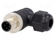 Connector: M12; plug; PIN: 4; male; angled 90°; IP67; screw terminal LUMBERG AUTOMATION