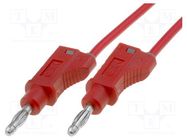 Test lead; 20A; banana plug 4mm,both sides; Len: 1m; red ELECTRO-PJP