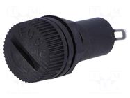 Fuse holder; 5x20mm; 10A; on panel; black; 250VAC; UL94V-0; 5mΩ Stelvio Kontek