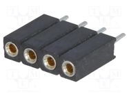 Connector: pin strips; socket; female; PIN: 4; turned contacts 