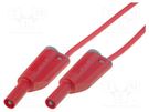 Test lead; 25A; banana plug 4mm,both sides; Len: 2m; red ELECTRO-PJP