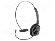 Wireless headphones with microphone; black; wireless; 10m; 85dB LOGILINK