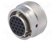 Connector: circular; plug; for cable; PIN: 19; female; w/o contacts 