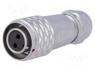 Connector: circular; plug; female; PIN: 2; IP67; SF12; 4÷6.5mm; 13A WEIPU