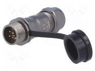 Connector: circular; plug; male; PIN: 4; IP67; ST12; 5÷8mm; 5A; 200V WEIPU