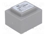 Transformer: encapsulated; 1.5VA; 230VAC; 12V; 12V; 50mA; 50mA; PCB INDEL