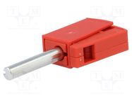 Plug; 4mm banana; 20A; 42V; red; non-insulated; 40mm WAGO