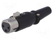 Connector: XLR; plug; female; PIN: 3; straight; for cable Goobay