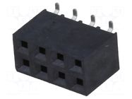 Connector: pin strips; socket; female; PIN: 8; vertical; SMT; 2.54mm NINIGI