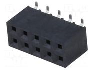 Connector: pin strips; socket; female; PIN: 10; vertical; SMT; 2x5 NINIGI
