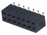 Connector: pin strips; socket; female; PIN: 14; vertical; SMT; 2x7 NINIGI