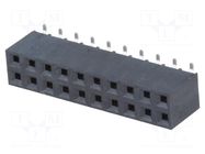 Connector: pin strips; socket; female; PIN: 20; SMT; vertical; 2x10 NINIGI