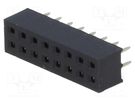 Socket; pin strips; female; PIN: 16; straight; 2mm; THT; 2x8; L2.7mm CONNFLY