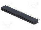 Socket; pin strips; female; PIN: 16; straight; 2mm; THT; 1x16; L2.7mm CONNFLY
