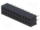 Socket; pin strips; female; PIN: 20; straight; 2mm; THT; 2x10; L2.7mm CONNFLY