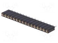Connector: pin strips; socket; female; PIN: 16; straight; THT; 1x16 CONNFLY