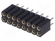 Connector: pin strips; socket; female; PIN: 16; straight; THT; 2x8 CONNFLY
