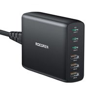 Wall charger GaN Rocoren 3x USB-C, 3x USB, 100W (black), Rocoren