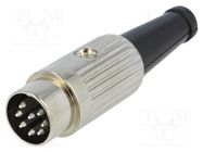 Plug; DIN; male; PIN: 8; Layout: 270°; straight; for cable; soldering DELTRON