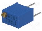 Potentiometer: mounting; multiturn; 20kΩ; 250mW; ±10%; THT; cermet BOURNS