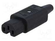Connector: AC supply; plug; female; 10A; 250VAC; IEC 60320; 10mm SCHURTER