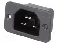 Connector: AC supply; socket; male; 16A; 250VAC; C22; IEC 60320 SCHURTER