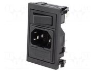 Connector: AC supply; socket; male; 10A; 250VAC; C14 (E); IEC 60320 BULGIN