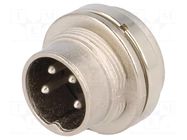 Connector: M16; socket; male; PIN: 4; 5A; 300V; C091A; soldering; IP40 AMPHENOL