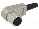 Connector: M16; plug; female; soldering; for cable; PIN: 8; 5A; 100V AMPHENOL