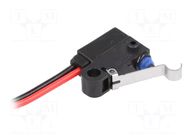 Microswitch SNAP ACTION; 0.1A/125VAC; 2A/12VDC; SPST-NC; Pos: 2 OMRON Electronic Components