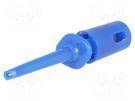 Clip-on probe; hook type; 0.3A; 60VDC; blue; Grip capac: max.1.1mm 