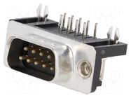Connector: D-Sub; PIN: 9; socket; male; angled 90°; THT; UNC 4-40 ADAM TECH
