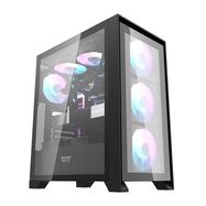 Computer case Darkflash DRX70 GLASS + 4 RGB fans (black), Darkflash
