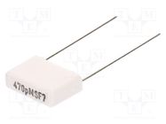 Capacitor: paper; Y1; 470pF; 480VAC; Pitch: 15mm; ±20%; THT; PME295 KEMET