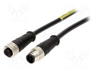 Cable: for sensors/automation; PIN: 4; M12-M12; 5m; plug; plug; 250V 