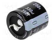 Capacitor: electrolytic; SNAP-IN; 330uF; 250VDC; Ø25x25mm; ±20% NICHICON