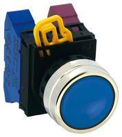 ACTUATOR, PUSHBUTTON SWITCH, METAL, BLUE