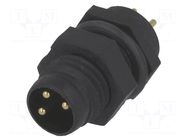 Connector: M8; male; PIN: 3; 3A; 60V; IP67; straight; socket; plastic AMPHENOL LTW