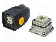 Connector: HDC; male + female; plug + socket,complete set; PIN: 4 HARTING