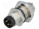Connector: M8; male; PIN: 4; for panel mounting,rear side nut AMPHENOL LTW