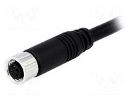 Connector: M8; 1m; female; PIN: 4; 3A; 30V; IP67; straight; plug AMPHENOL LTW