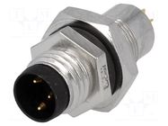 Connector: M8; male; PIN: 3; 3A; 60V; IP67; straight; socket; metal AMPHENOL LTW