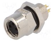 Connector: M8; female; PIN: 3; 3A; 60V; IP67; socket; metal AMPHENOL LTW