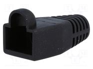 RJ45 plug boot; 6mm; black CONEC