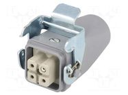 Connector: HDC; plug; female; EPIC KIT; PIN: 4; 23A; 400V; 3+PE; M20 LAPP