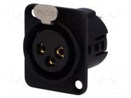 Connector: XLR; socket; female; 15A; 50V; PIN: 3; straight; soldering DELTRON