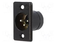 Connector: XLR; socket; male; 15A; 50V; PIN: 3; straight; soldering DELTRON